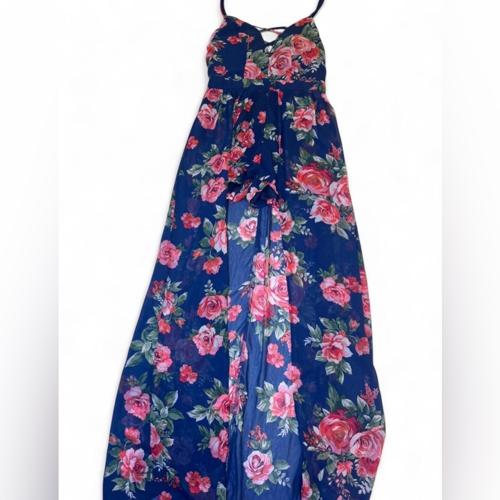 Floral Blue and Pink Romper